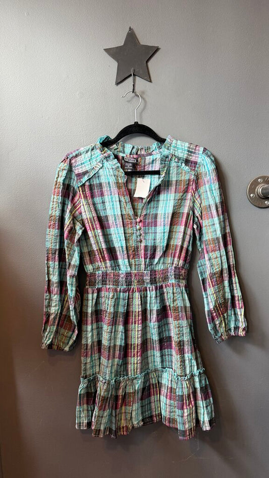 Smocked Waist Plaid Dress