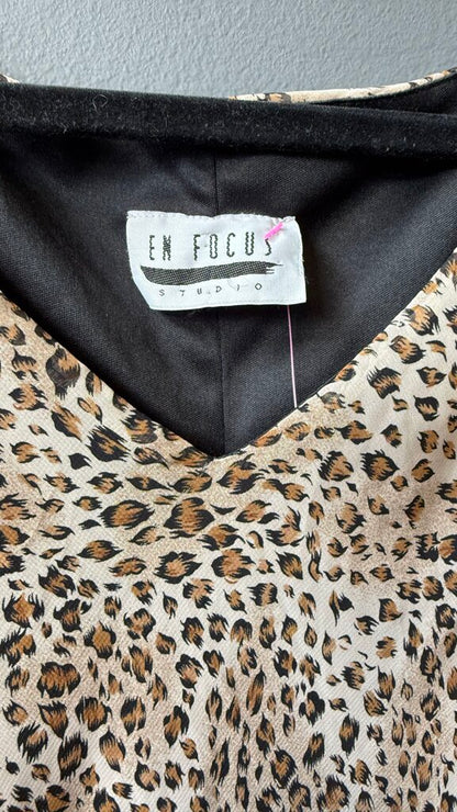 Vintage Leopard Slip Midi Dress