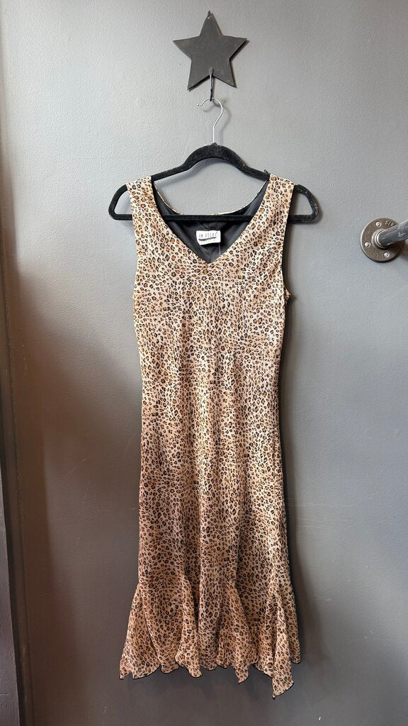 Vintage Leopard Slip Midi Dress