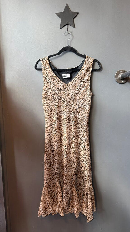Vintage Leopard Slip Midi Dress