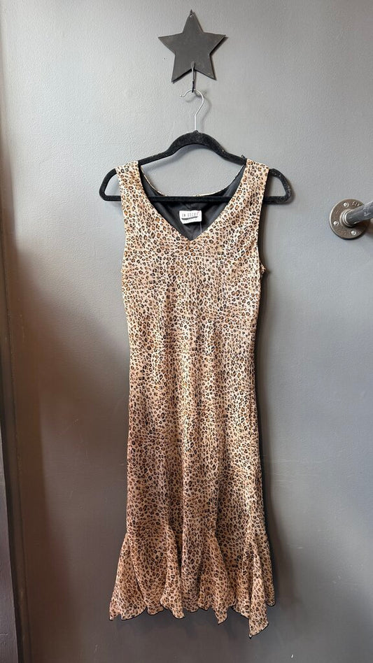 Vintage Leopard Slip Midi Dress