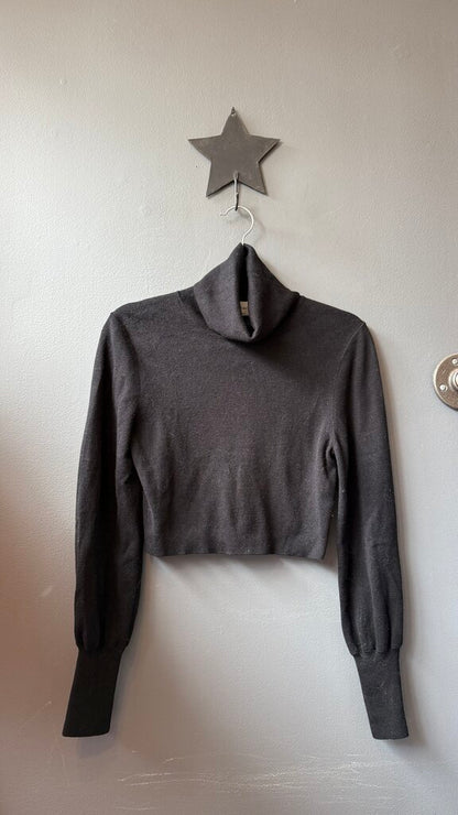 Wool Crop Turtleneck Sweater