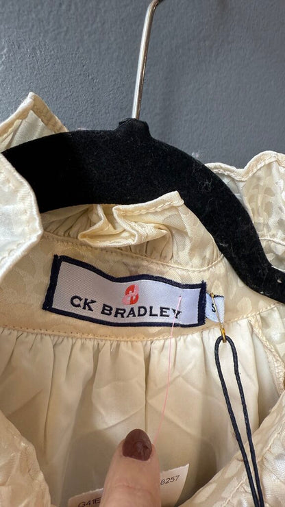 Satin Ruffle Leopard Frau Blouse