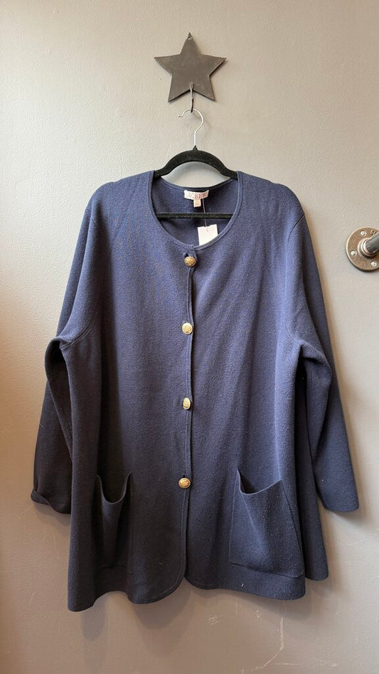 Round Neck Cardigan Sweater Blazer