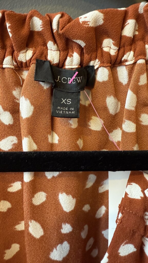 Spotted Ruffle Neck Blouse