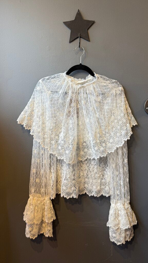 Lace Wide Collar Blouse