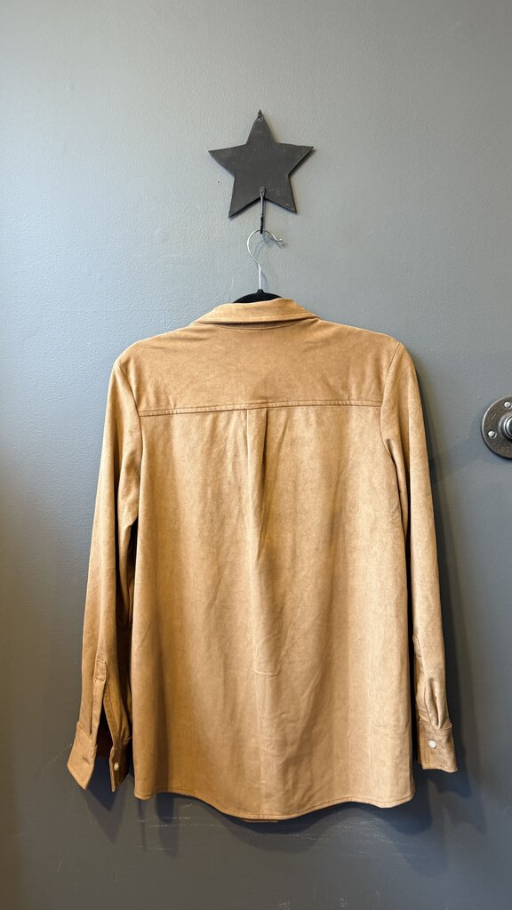 Faux Suede Button Up Shirt