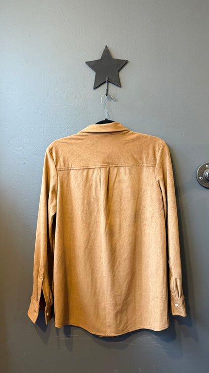 Faux Suede Button Up Shirt