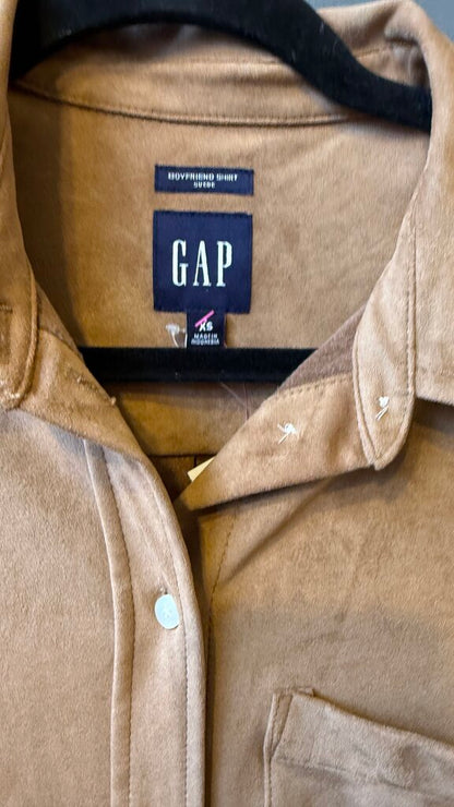 Faux Suede Button Up Shirt