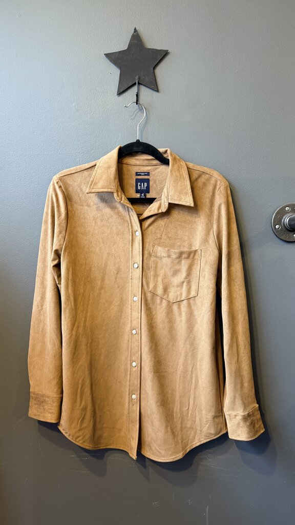 Faux Suede Button Up Shirt