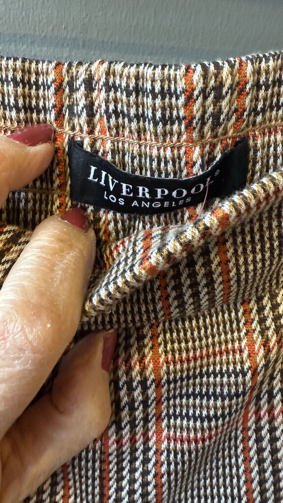 Plaid Pull On Crop Pants