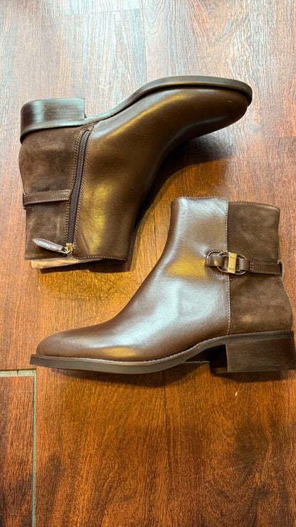 Leather Suede Ankle Boots