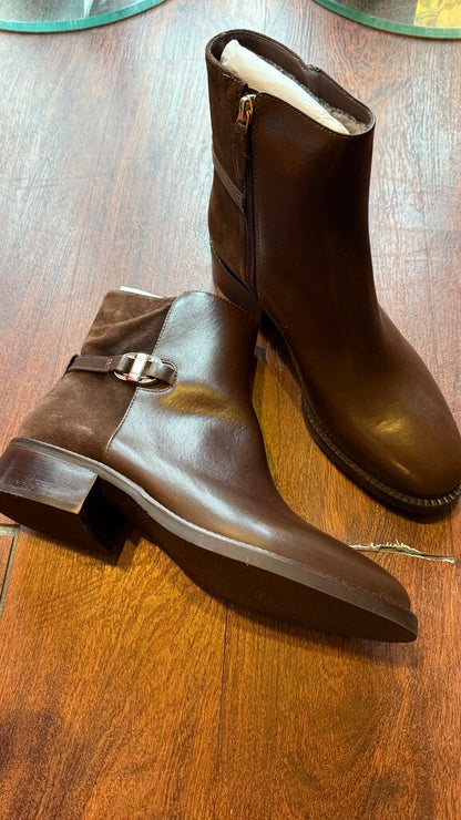 Leather Suede Ankle Boots