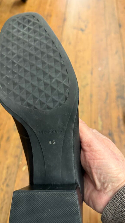 Faux Leather Block Heels