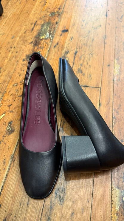 Faux Leather Block Heels