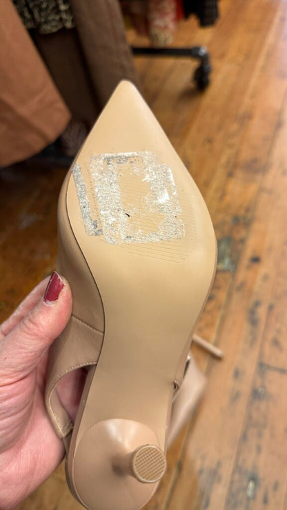 Leather Pointed Toe Slingbacks