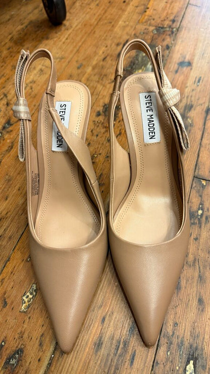 Leather Pointed Toe Slingbacks