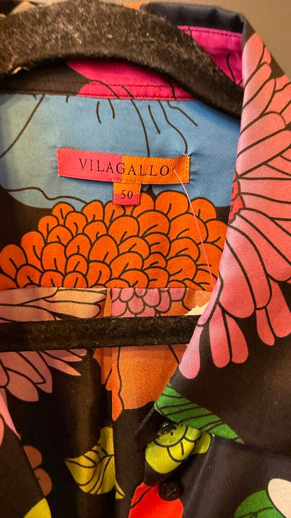 Silk Floral Button Up Blouse