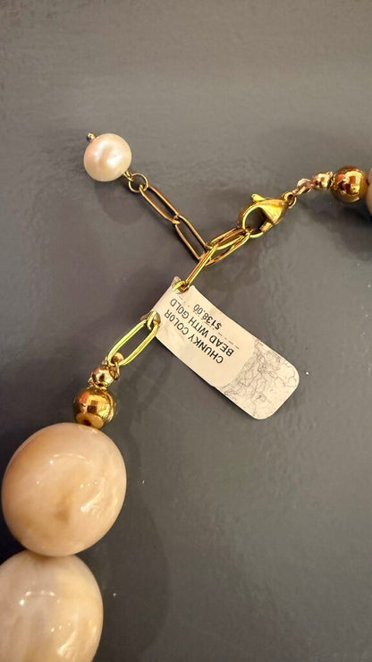 Chunky Ivory Bead Necklace