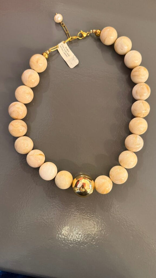 Chunky Ivory Bead Necklace