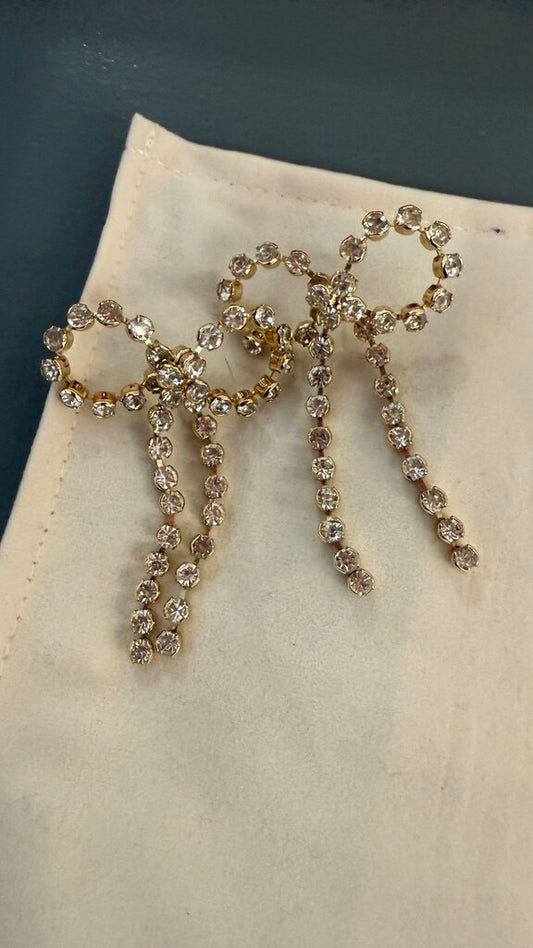 Bow Rhinestone Stud Earrings