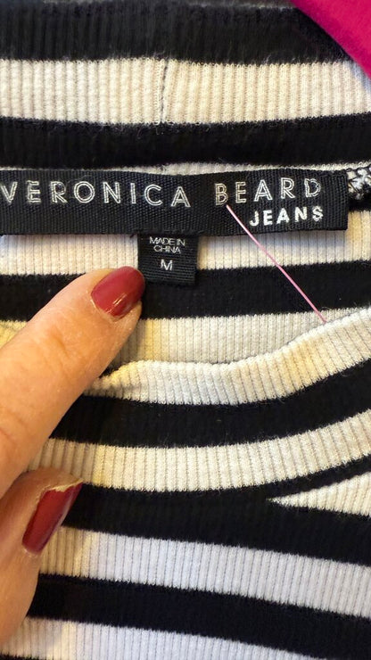 Stripe Ribbed Ruffle Longsleeve Top