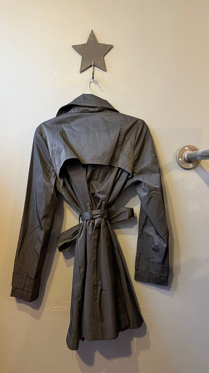 Ruffle Trim Trench Coat