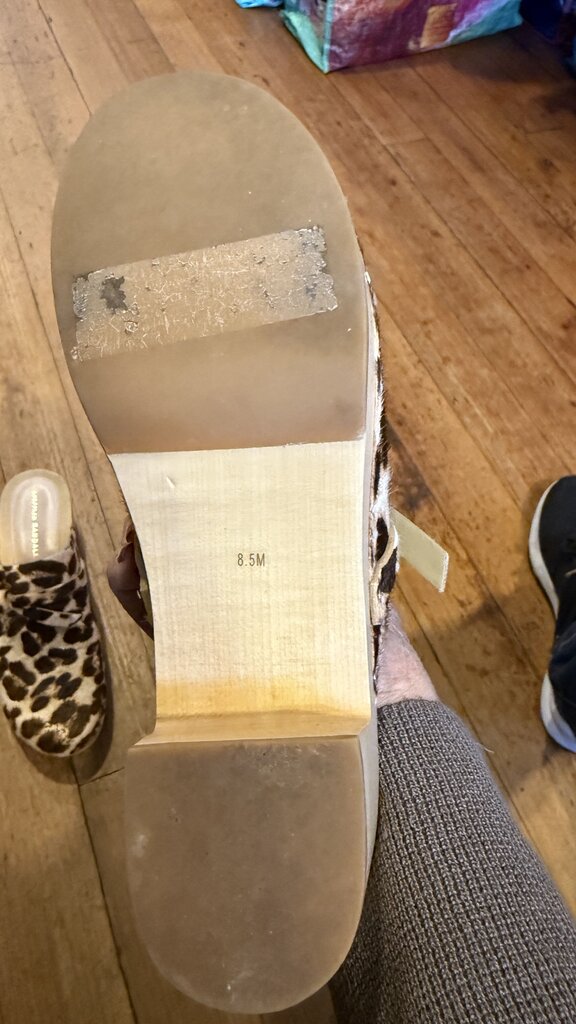 Leopard Pony Hair Clogs