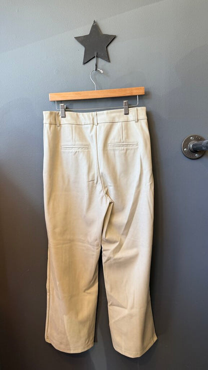 Faux Leather Wide Leg Crop Pants