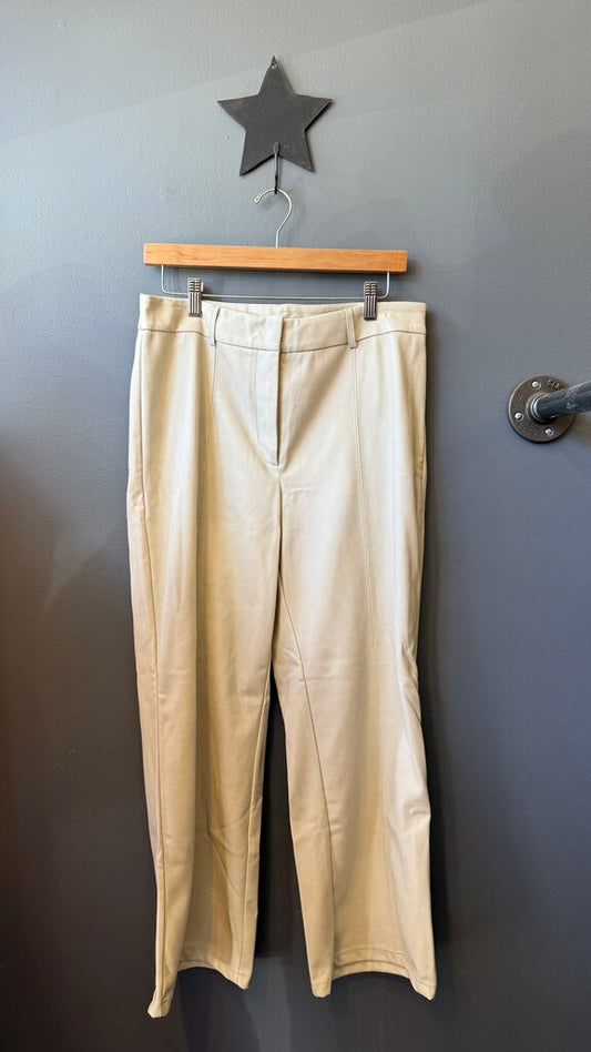 Faux Leather Wide Leg Crop Pants