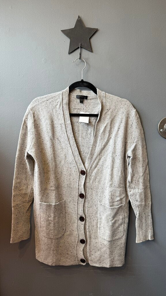 Flecked Wool Vneck Cardigan Sweater
