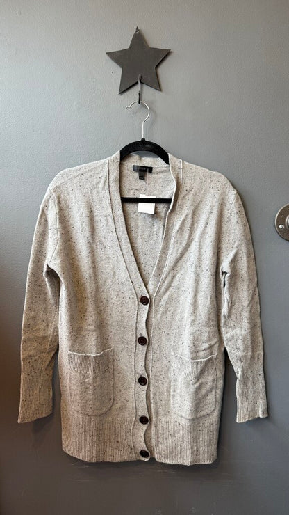 Flecked Wool Vneck Cardigan Sweater