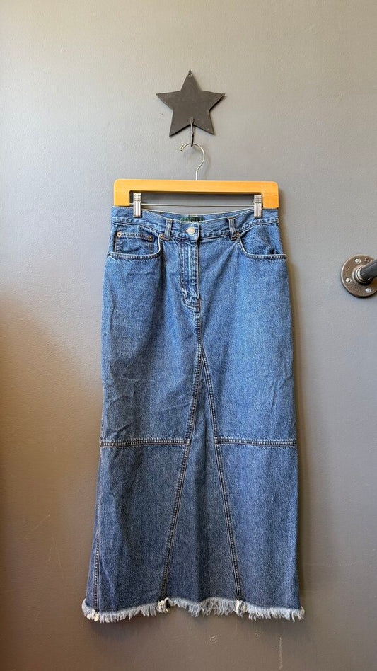 Petite Vintage Denim Midi Skirt