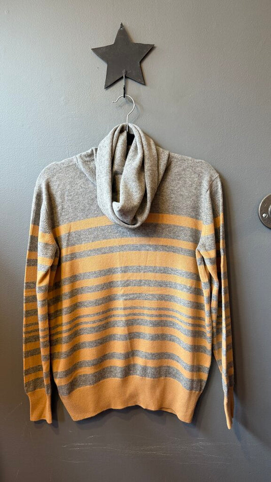 Stripe Cashmere Turtleneck Sweater