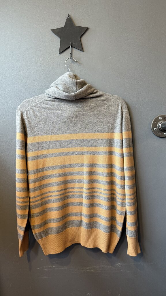 Stripe Cashmere Turtleneck Sweater