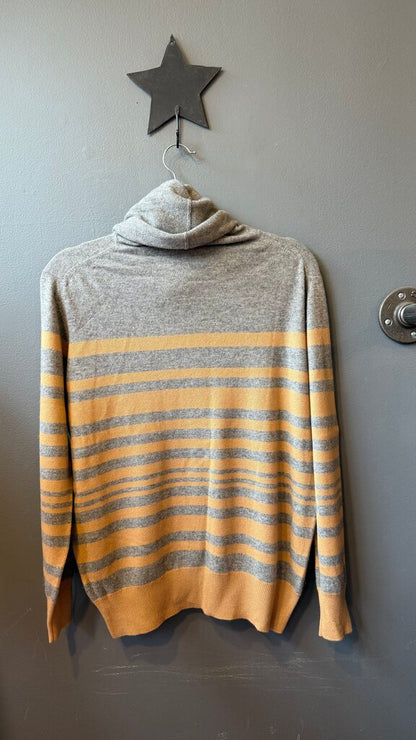 Stripe Cashmere Turtleneck Sweater