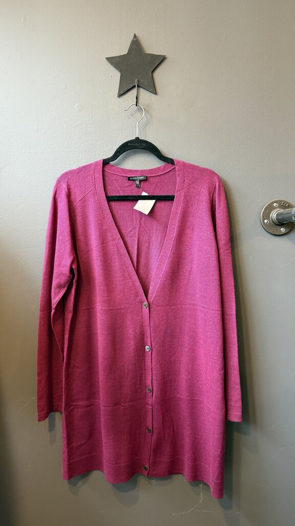 Merino Long Vneck Cardigan Sweater