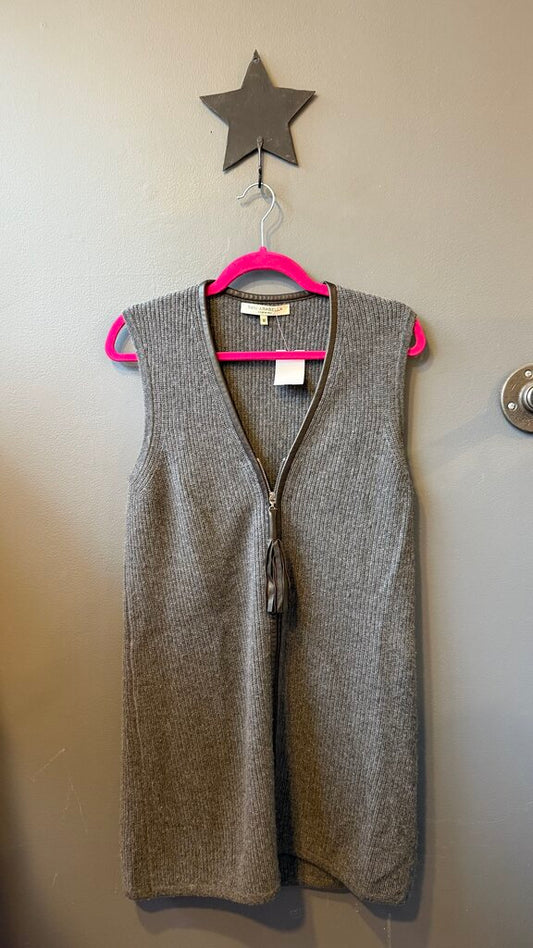Ribbed Cashmere Long Vest