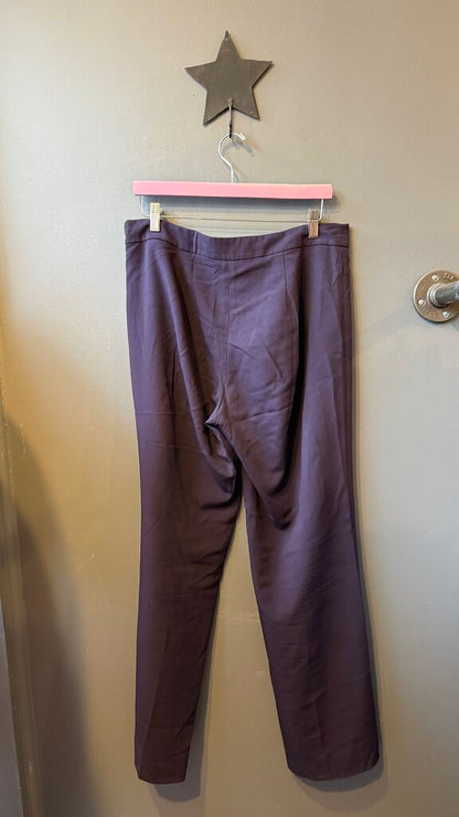 Wool Blend Wide Leg High Rise Pants