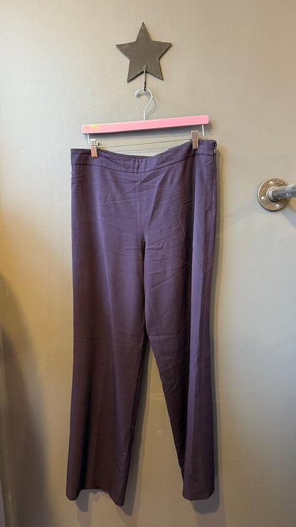 Wool Blend Wide Leg High Rise Pants