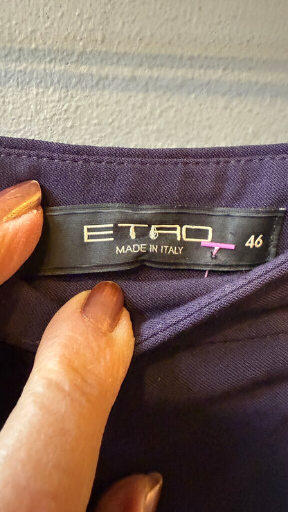 Wool Blend Wide Leg High Rise Pants