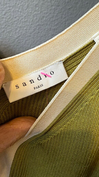 Ribbed Knit Full Skirt Midi Dress