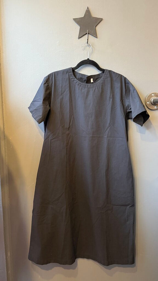 Cotton Blend Poplin Midi Dress