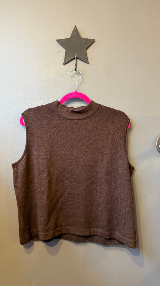 Vintage Mockneck Sleeveless Knit Top