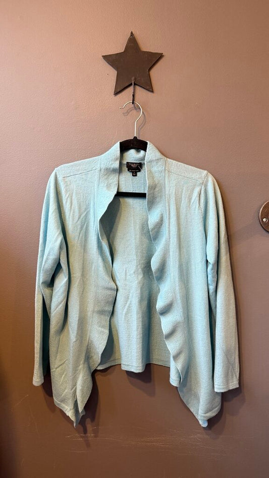 Merino Wool Ruffle Cardigan Sweater