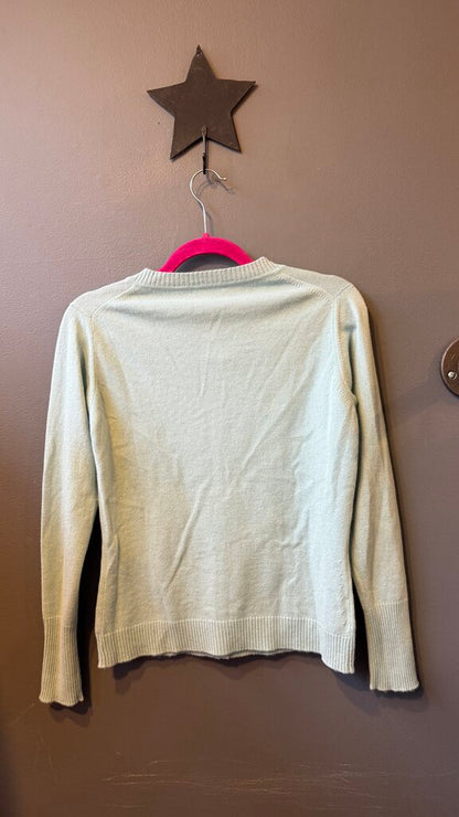 Cashmere Crewneck Cardigan Sweater