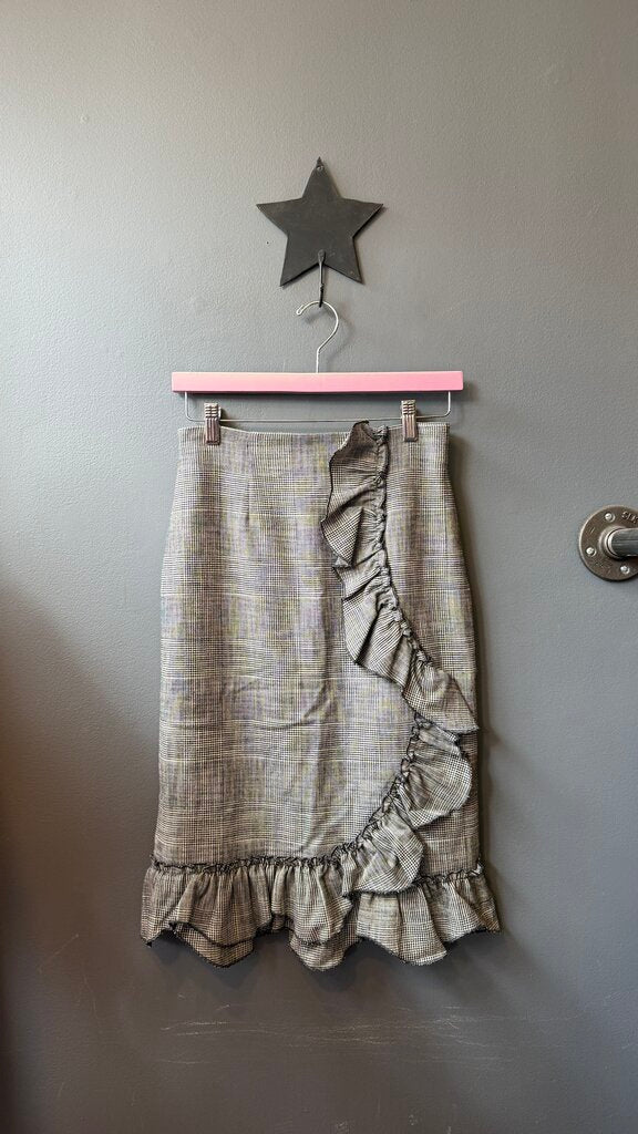 Ruffle Asymmetrical Pencil Skirt