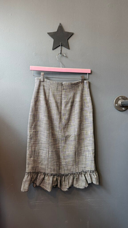 Ruffle Asymmetrical Pencil Skirt