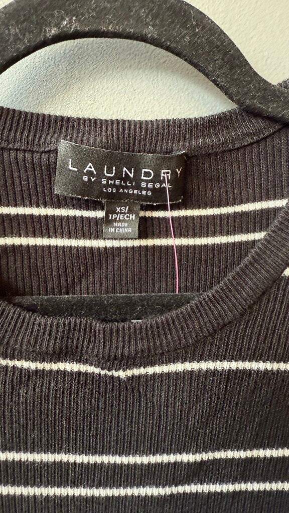 Ruffle Trim Stripe Knit Top