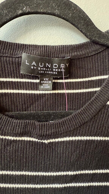 Ruffle Trim Stripe Knit Top